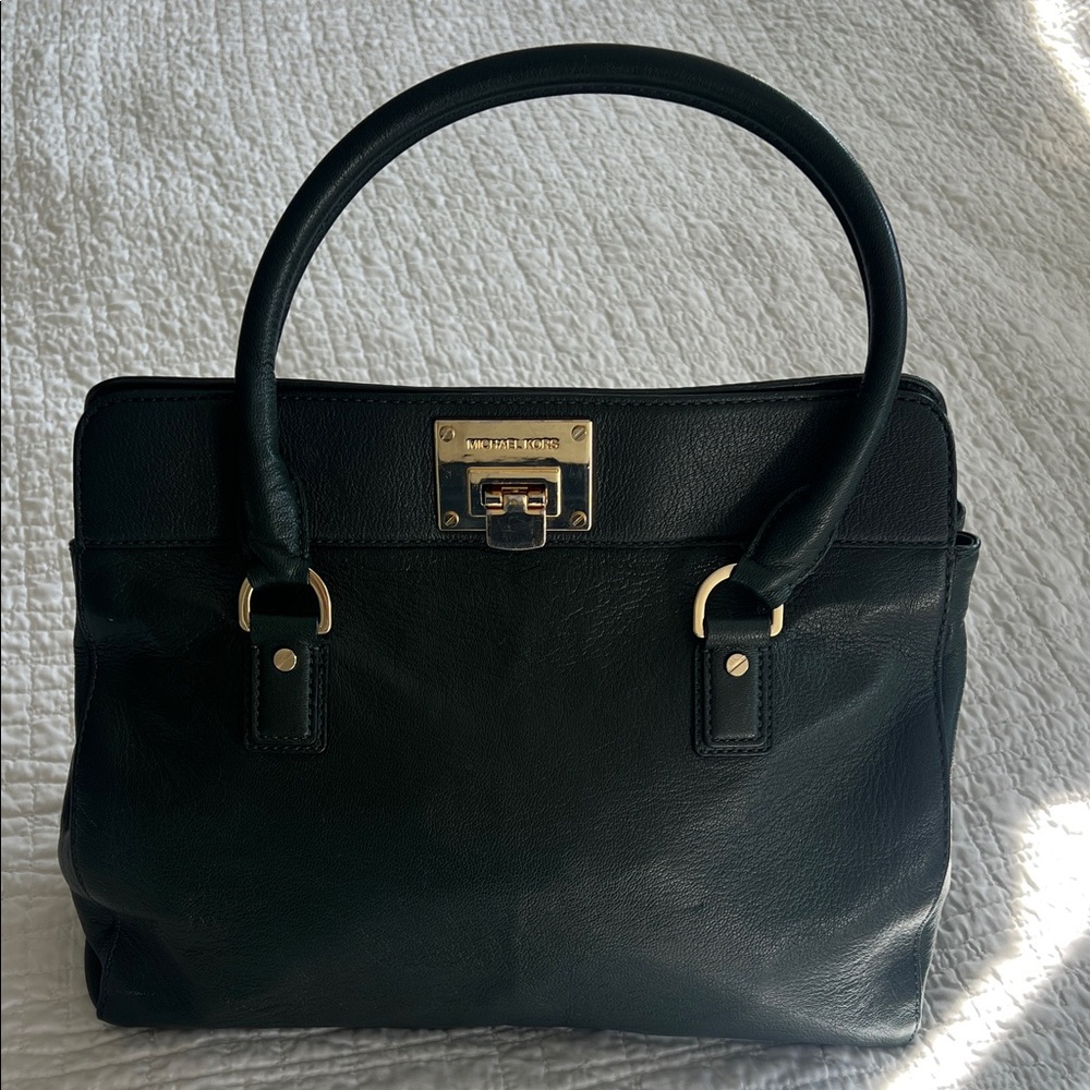Michael Kors dark green satchel